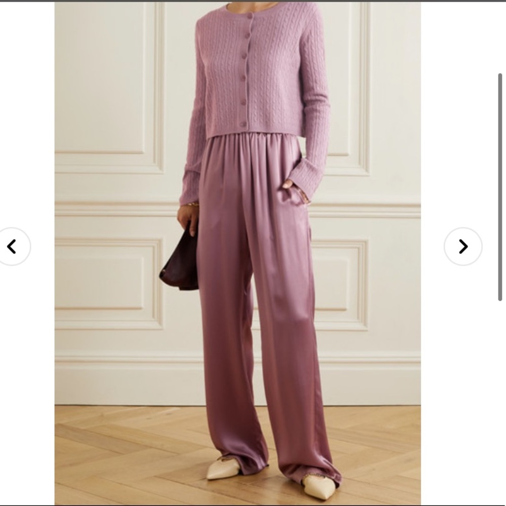 SABLYN Penelope Silk-satin Wide-leg Pants  Antique rose pink silk